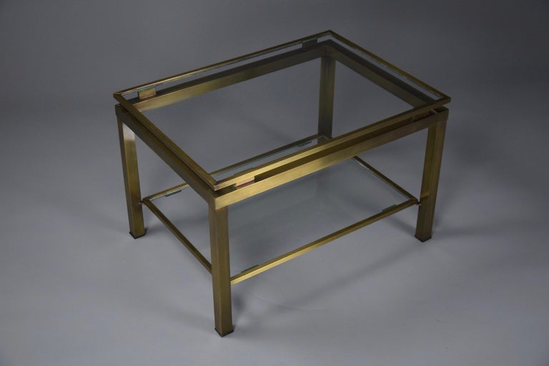 Maison Jansen Brass and Glass Hollywood Regency Coffee / Side Table In Good Condition For Sale In Weesp, NL