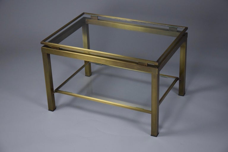Maison Jansen Brass and Glass Hollywood Regency Coffee / Side Table For Sale 1