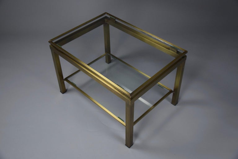 Maison Jansen Brass and Glass Hollywood Regency Coffee / Side Table For Sale 3