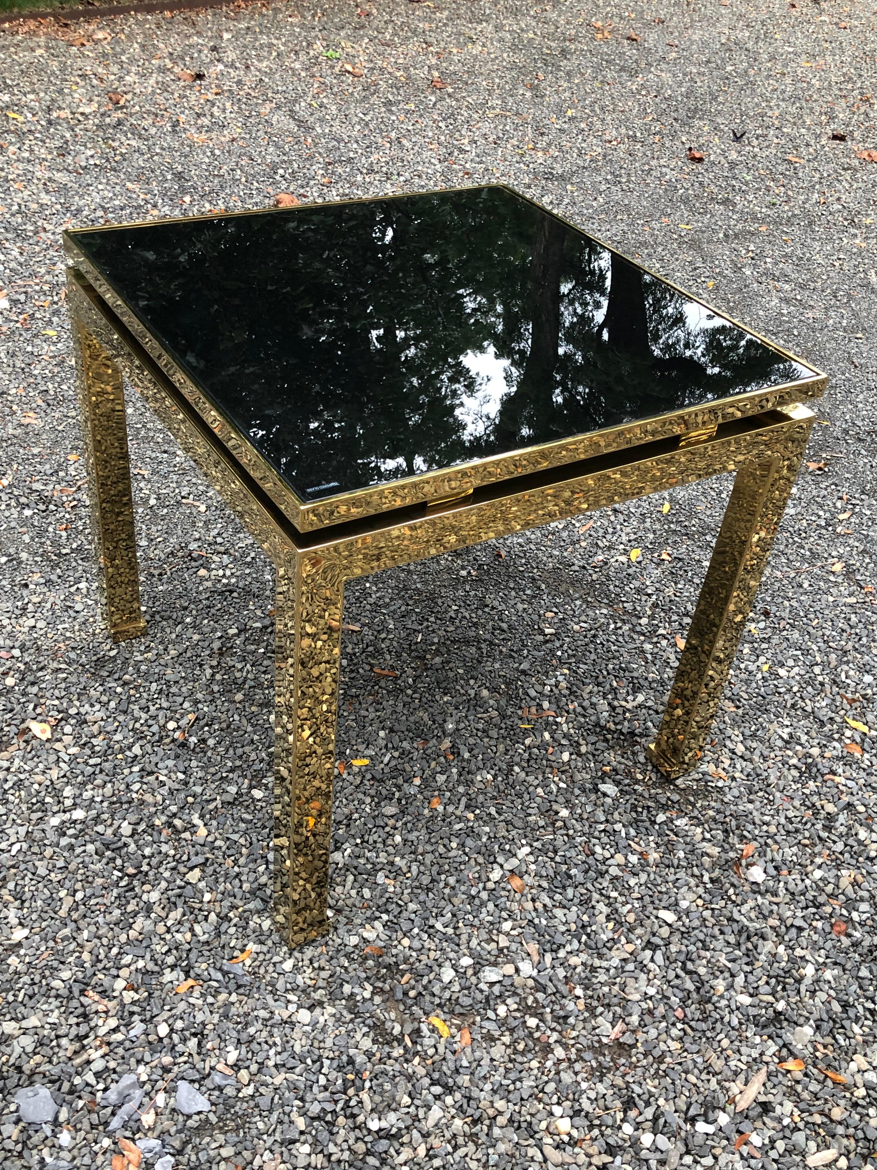 Maison Jansen Brass and Glass MCM French Occasional Side Table