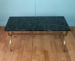 Maison Jansen brass and marble coffee table