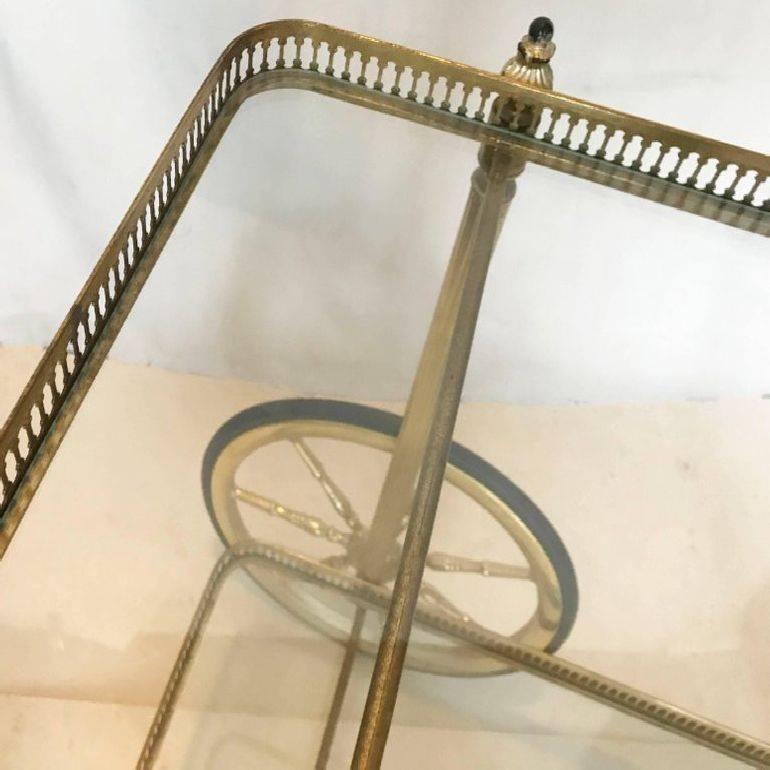 Mid-Century Modern Maison Jansen Brass Bar Cart