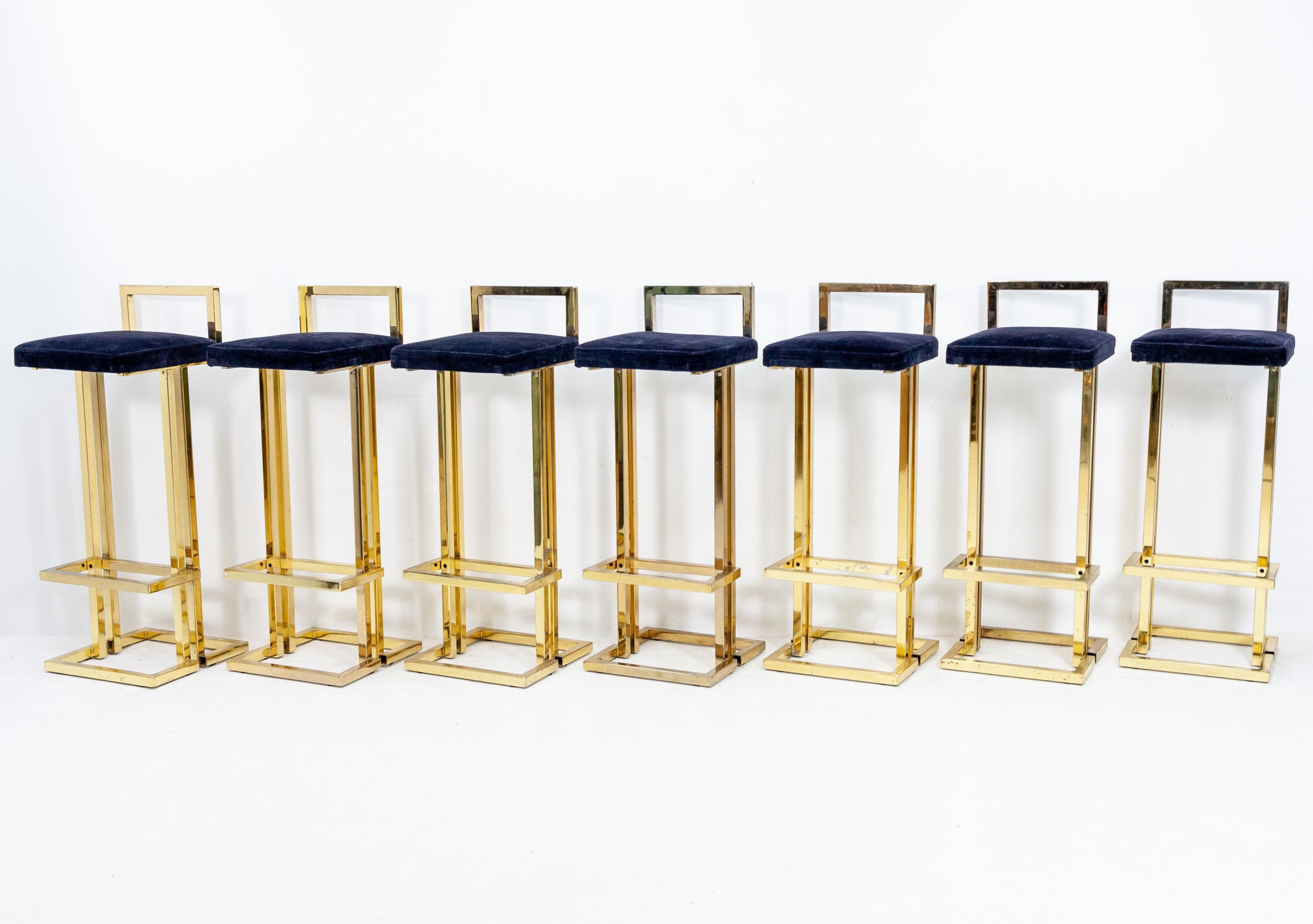 Late 20th Century Maison Jansen Brass Bar Stools