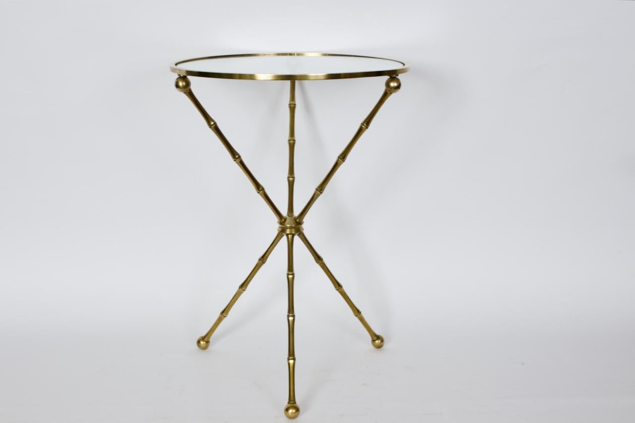Maison Jansen Brass Campaign Style Occasional Table, Circa 1960 In Good Condition For Sale In Bainbridge, NY
