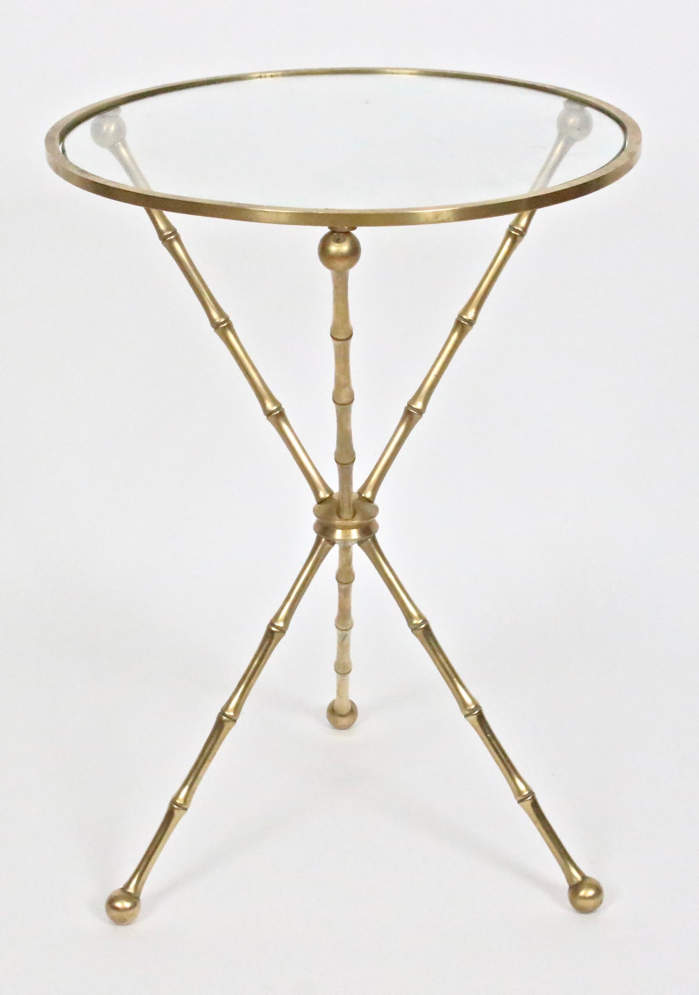 Mid-20th Century Maison Jansen Brass Campaign Style Occasional Table, Circa 1960 For Sale