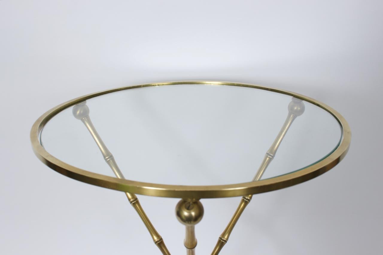Maison Jansen Brass Campaign Style Occasional Table, Circa 1960 For Sale 1