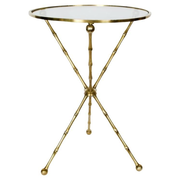Maison Jansen Brass Campaign Style Occasional Table, Circa 1960