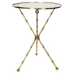 Vintage Maison Jansen Brass Campaign Style Occasional Table, Circa 1960