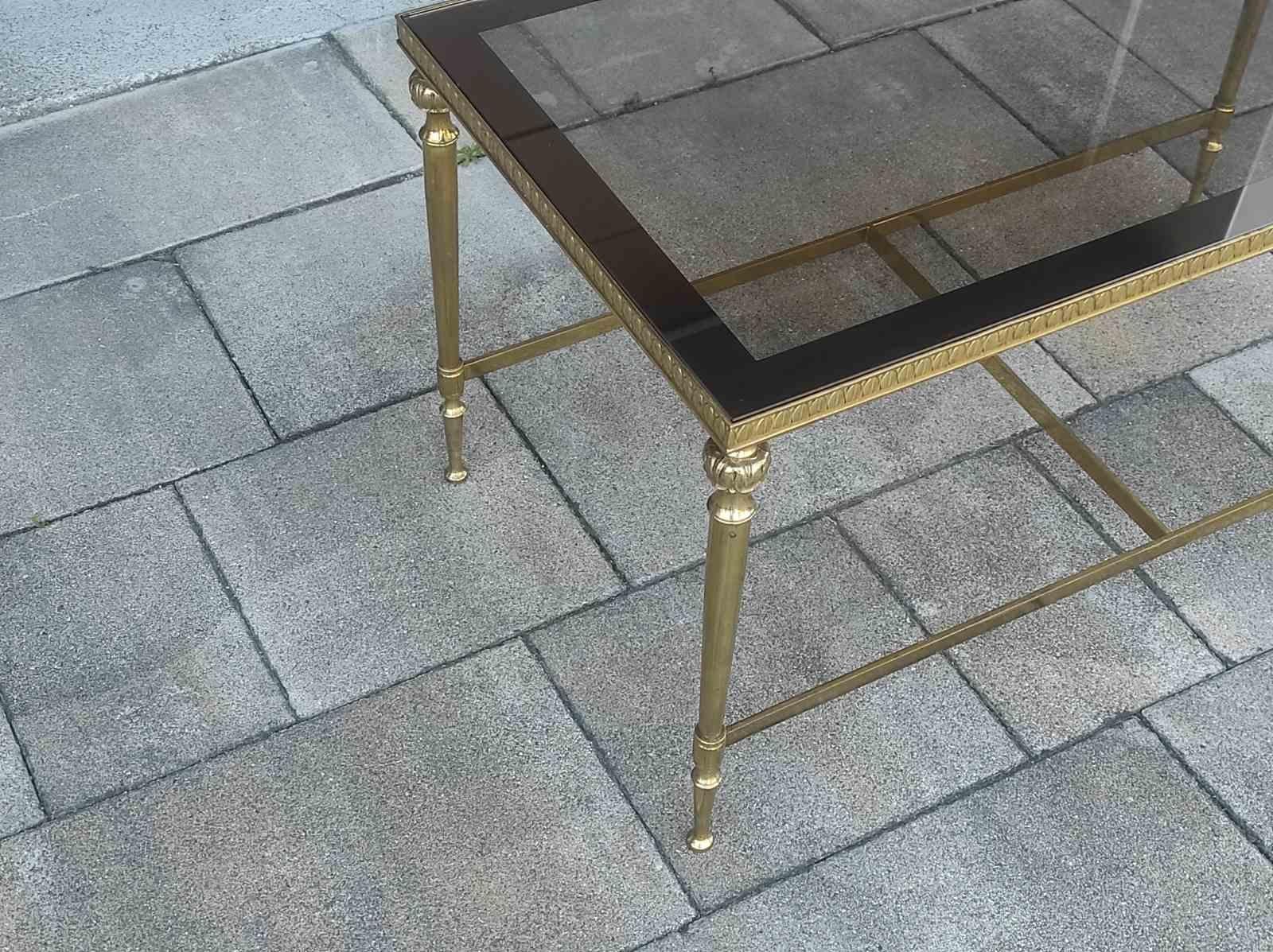 Tavolino in ottone in stile Maison Jansen anni '50 in vendita 2