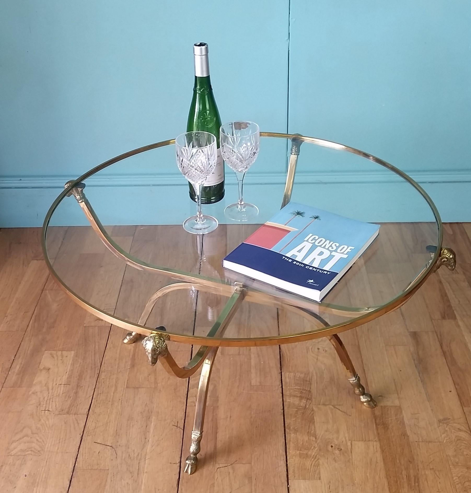 Maison Jansen brass coffee table In Good Condition In Lingfield, GB