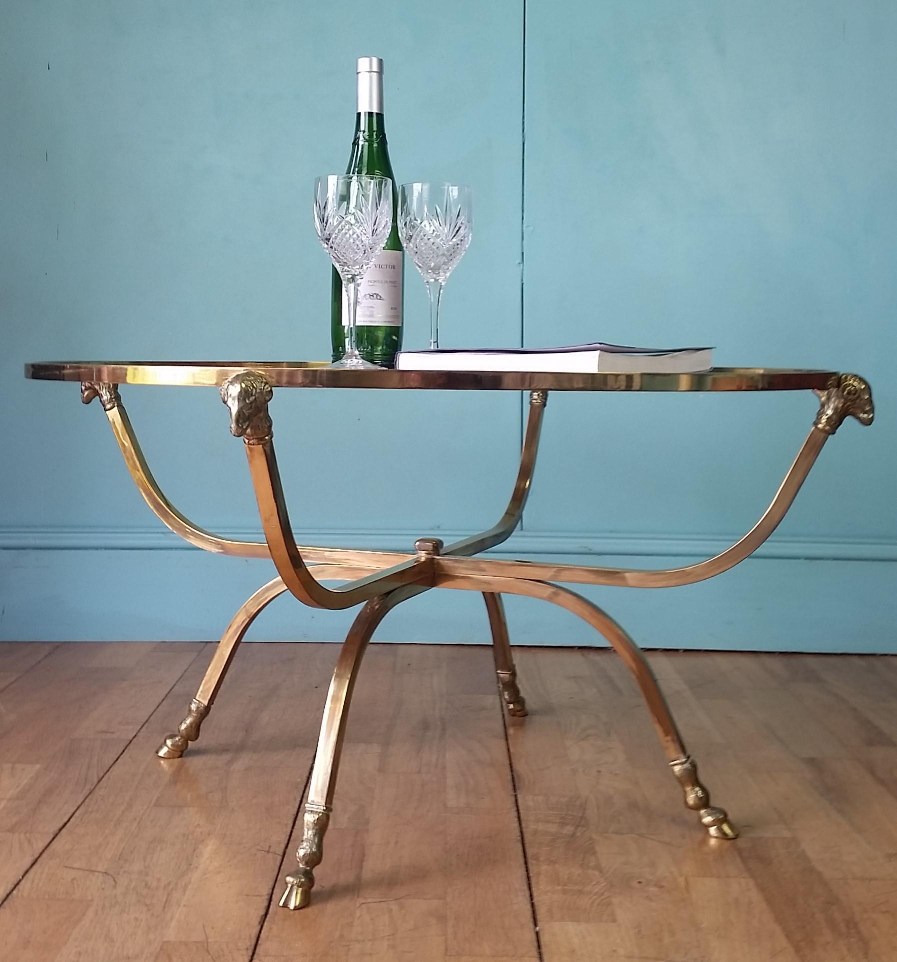 Brass Maison Jansen brass coffee table
