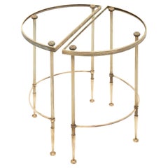 Maison Jansen Brass Demilune Side Tables