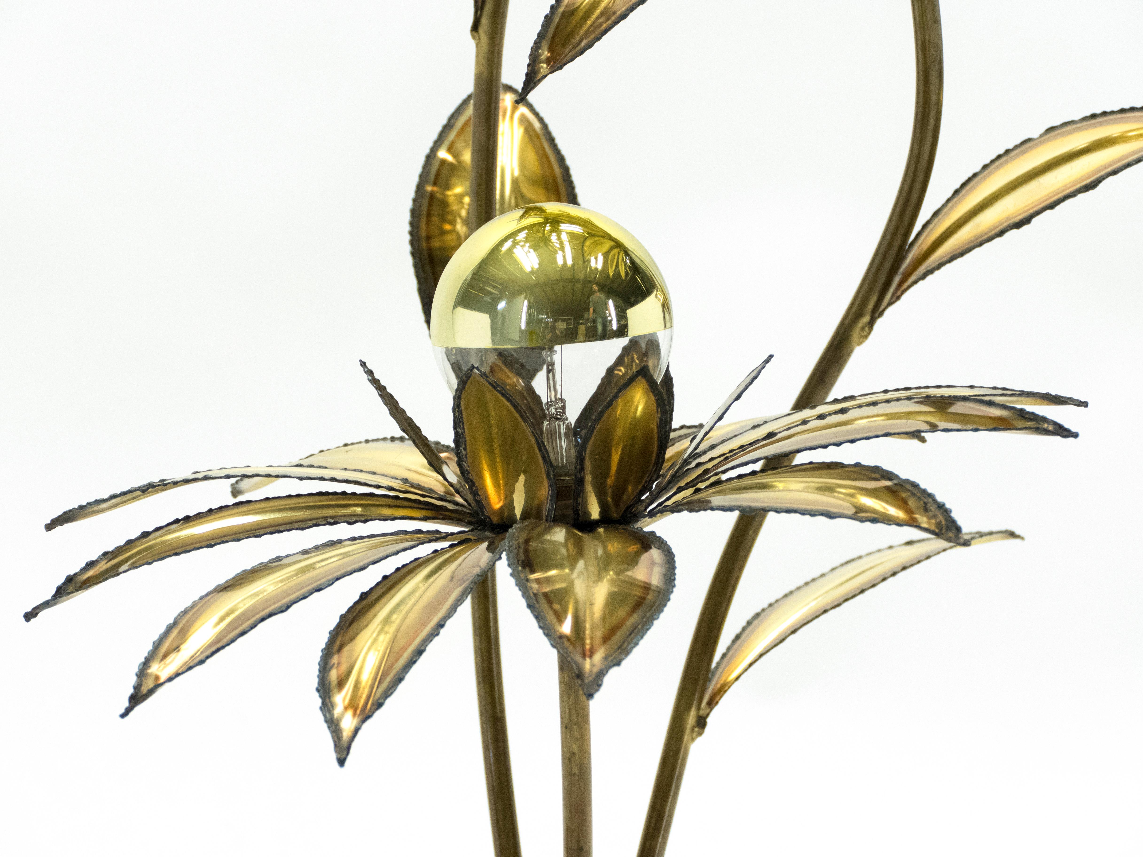 Maison Jansen Brass Flower Floor Lamp, 1970s 10