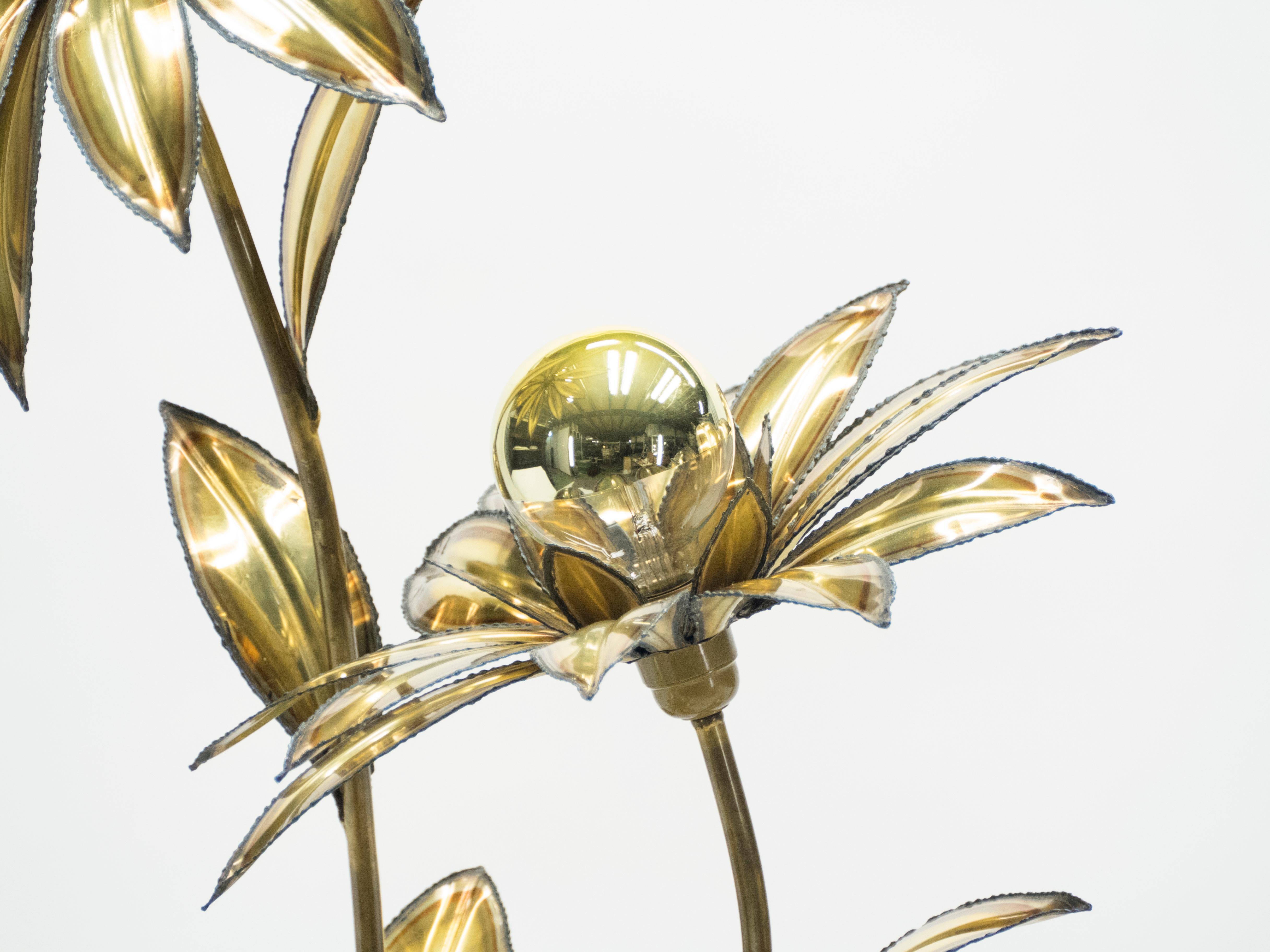 Maison Jansen Brass Flower Floor Lamp, 1970s 13