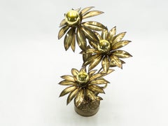 Maison Jansen Brass Flower Floor Lamp, 1970s