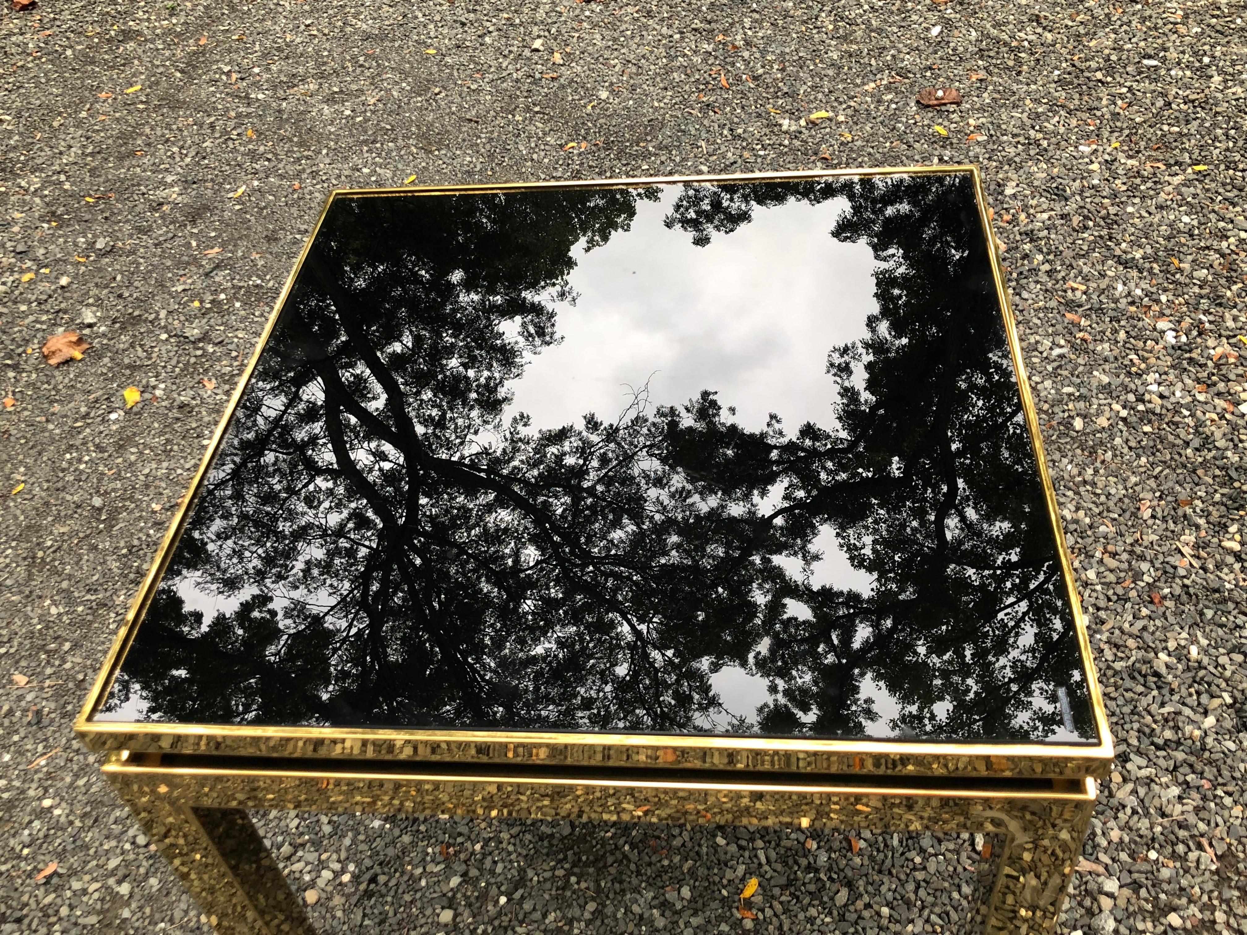 Maison Jansen Brass and Glass MCM French Occasional Side Table In Good Condition In Hopewell, NJ