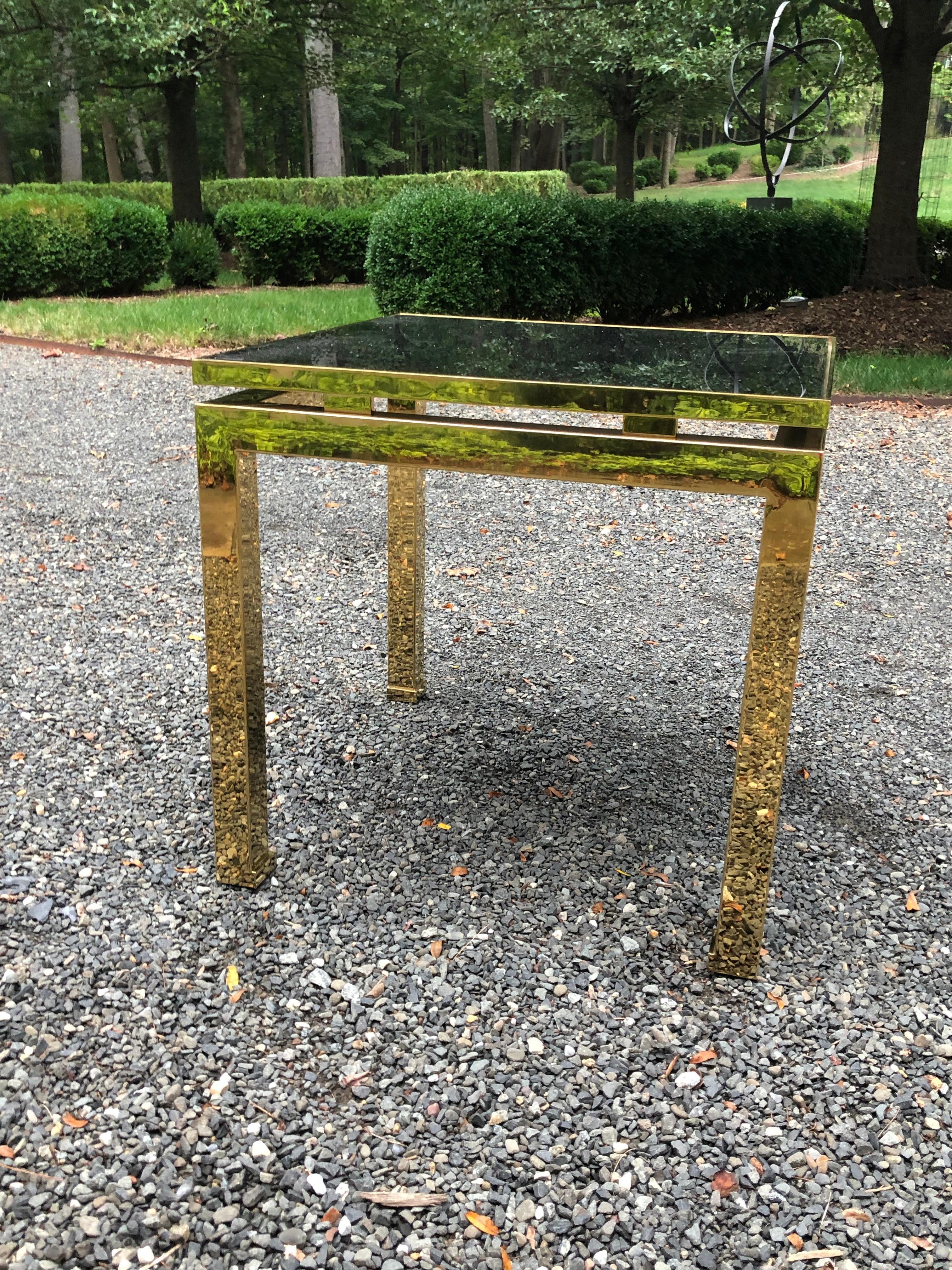 Maison Jansen Brass and Glass MCM French Occasional Side Table 1