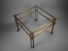 Brass Hollywood Regency Side Table, attr. to Maison Jansen
