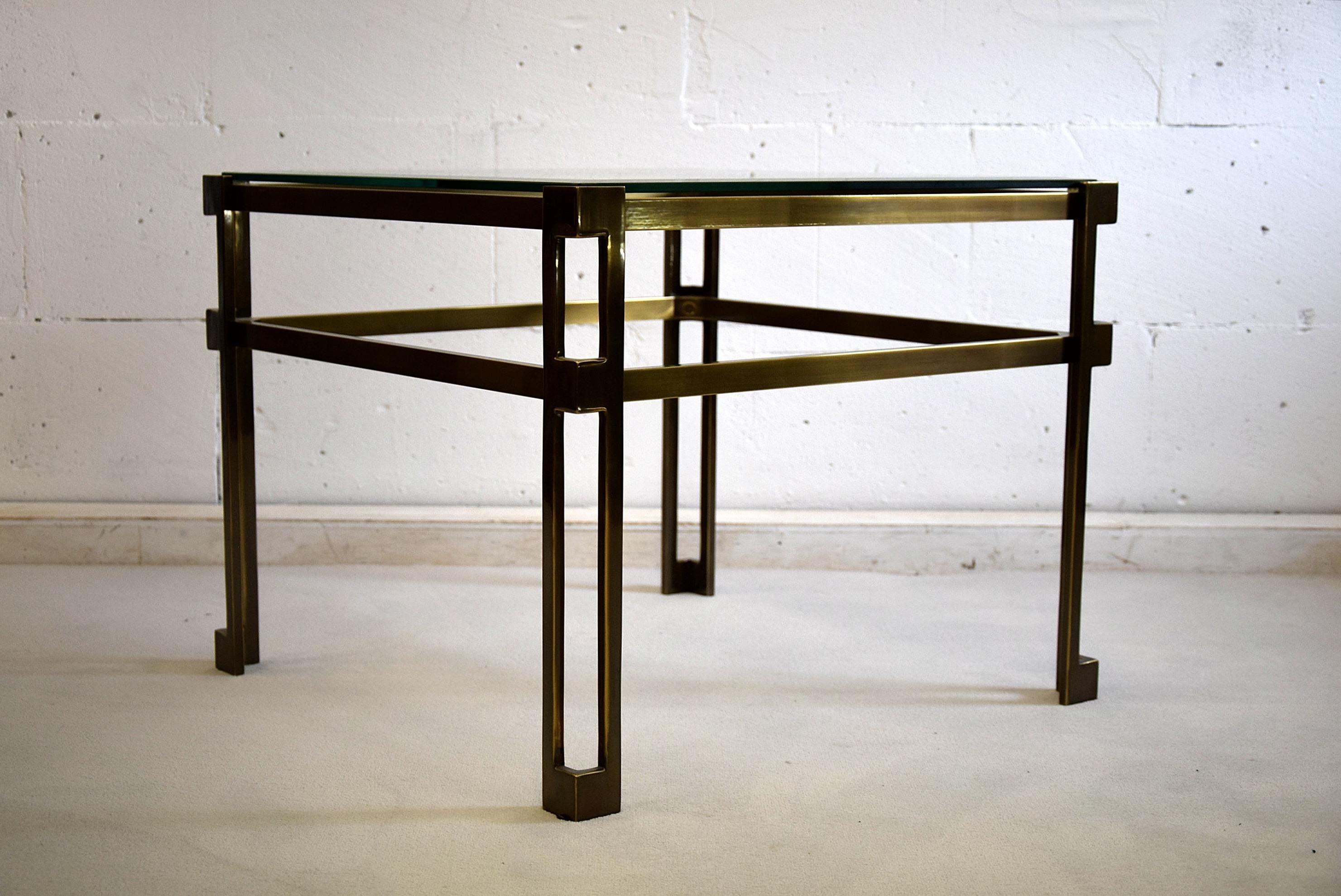 Maison Jansen Brass Hollywood Regency Side Table In Good Condition For Sale In Weesp, NL