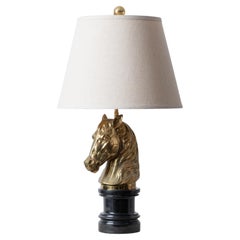 Maison Jansen Brass Horse Head Lamp, c.1950