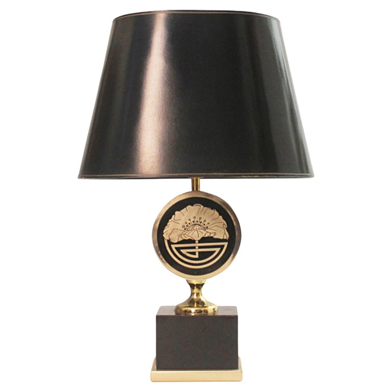 Maison Jansen Brass Lamp and Shade Midcentury Vintage Retro Regency Art ...