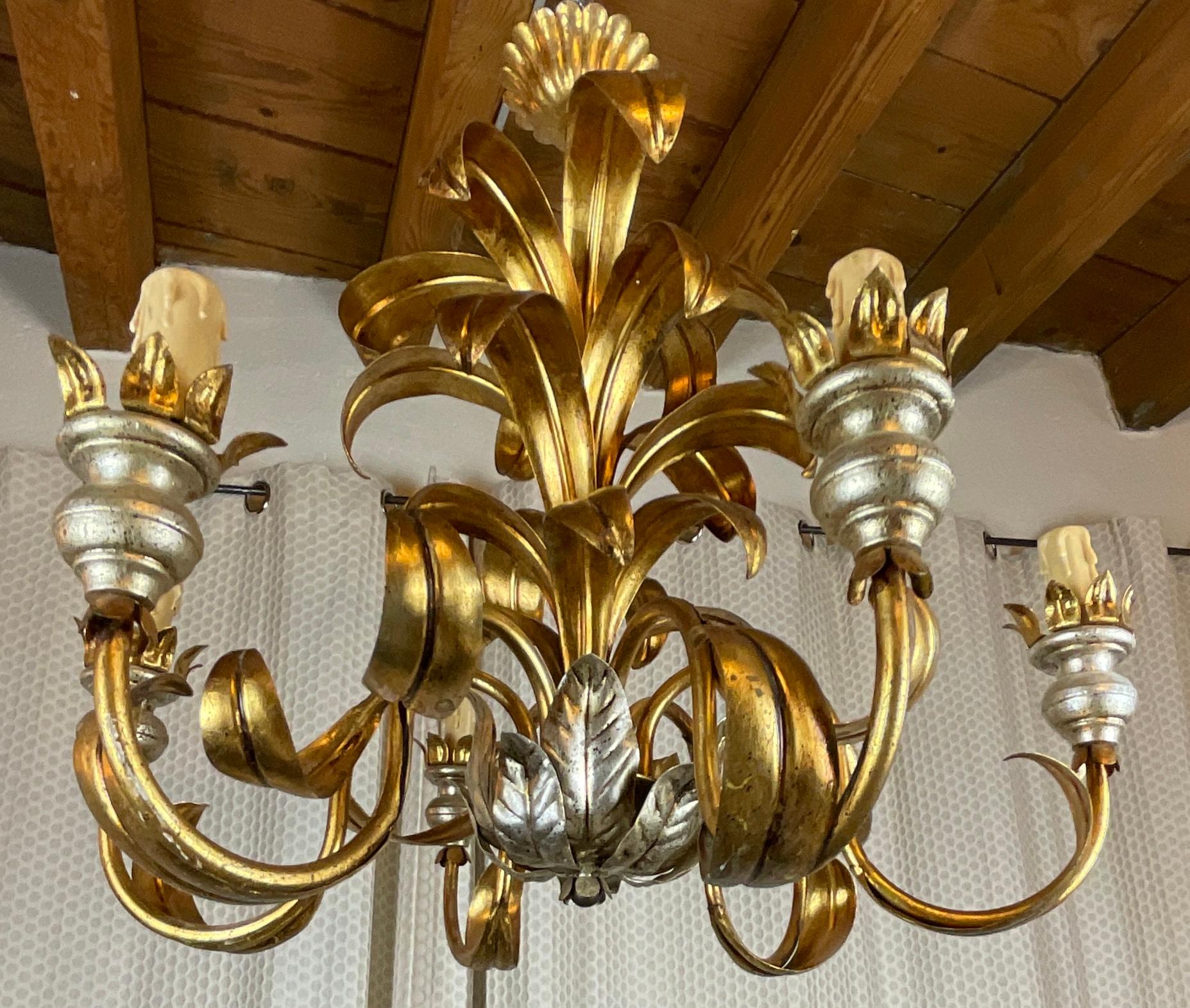 brass leaf chandelier