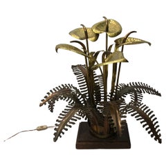 Maison Jansen lampe de bureau Lilies moderne mi-siècle moderne Hollywood Regency 1970