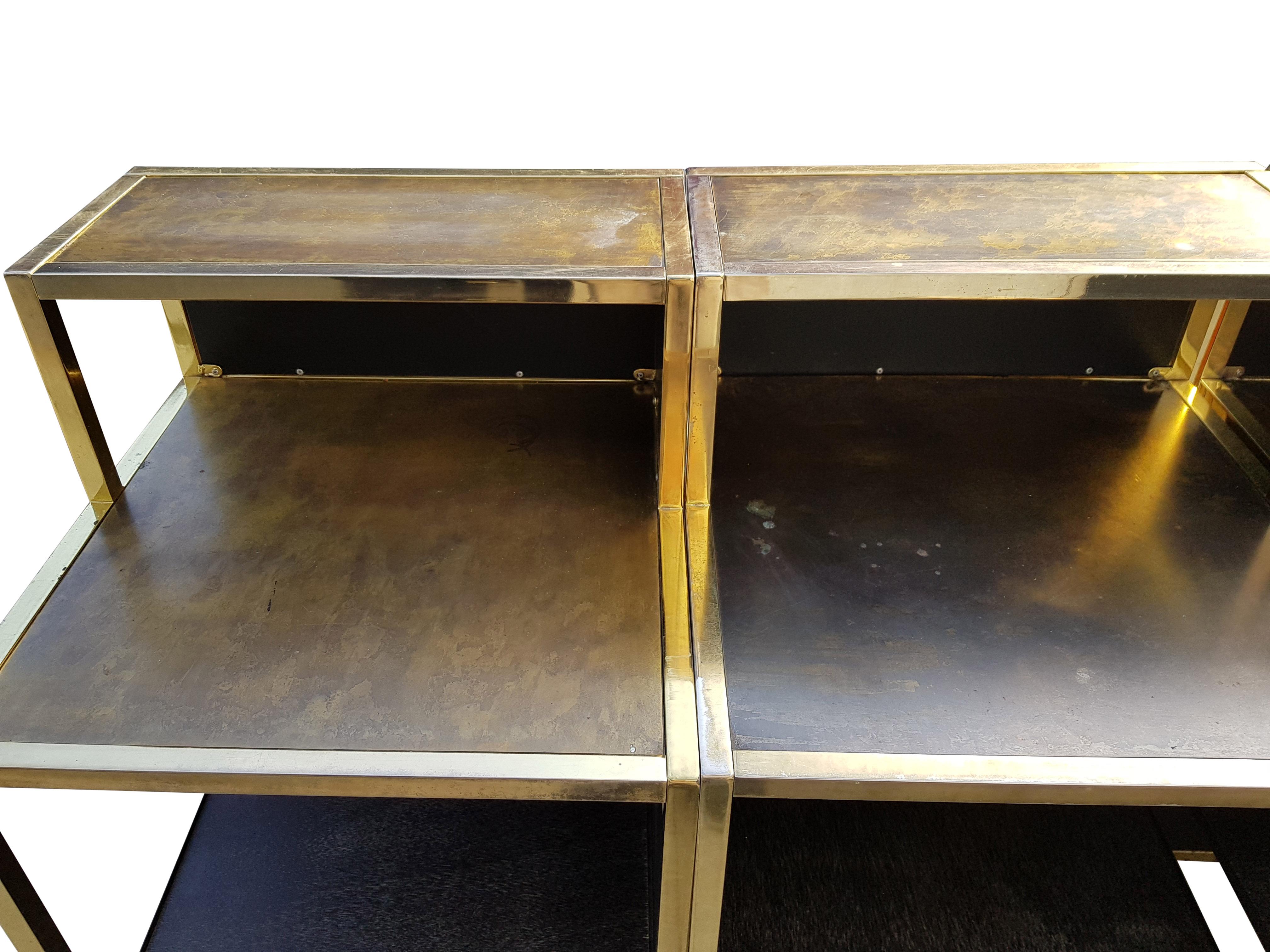 Brass Modular Bar with Barstools In Good Condition For Sale In De Klinge, BE