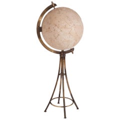 Vintage Maison Jansen Brass ‘Moon’ Globe Bar