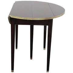 Vintage Maison Jansen Brass Ormolu Mounted Style Drop Leaf Breakfast Dining Table