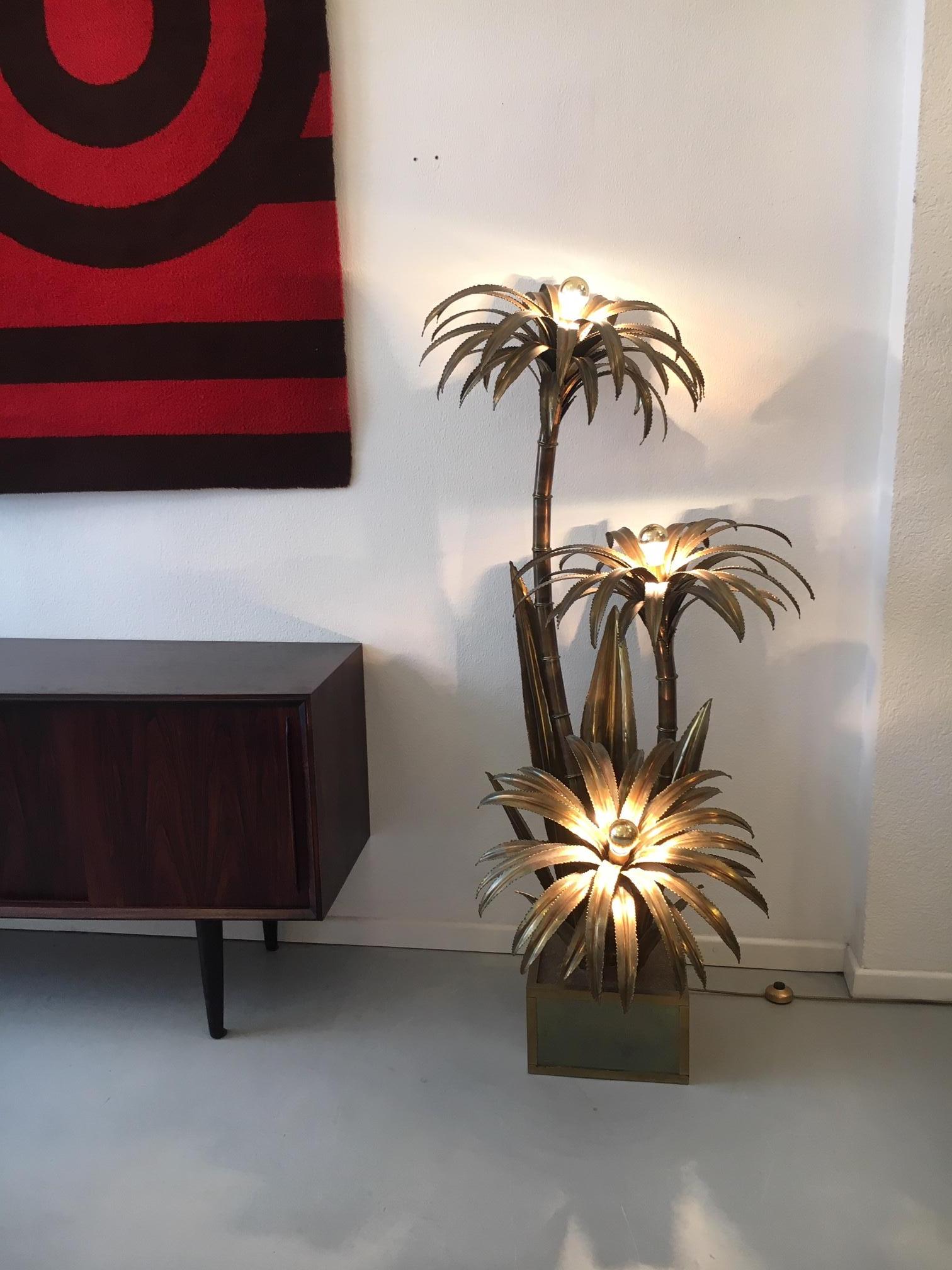 Maison Jansen Brass Palm Tree Floor Lamp 1