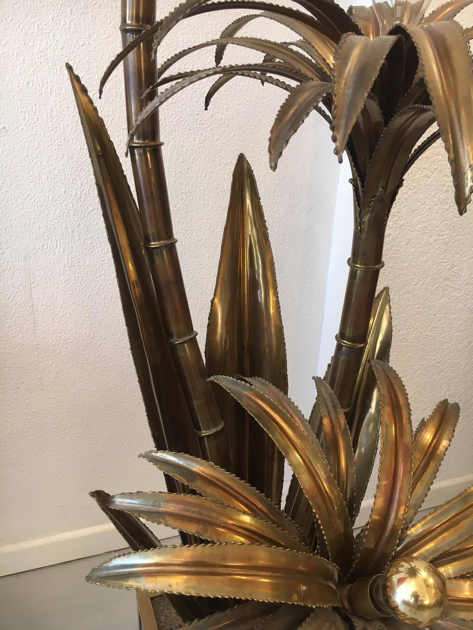 Maison Jansen Brass Palm Tree Floor Lamp 2