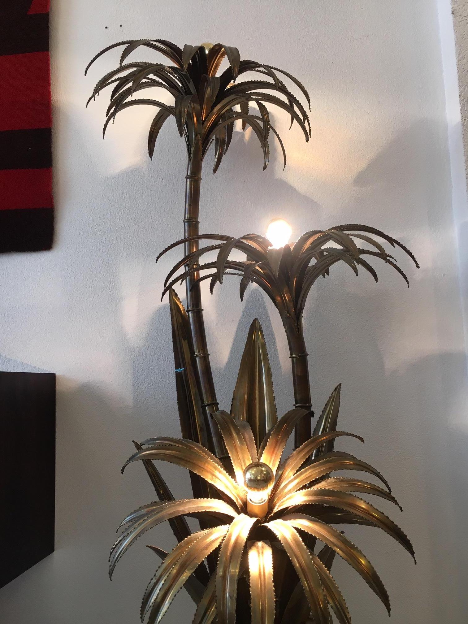 Maison Jansen Brass Palm Tree Floor Lamp 4