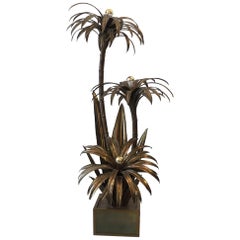 Maison Jansen Brass Palm Tree Floor Lamp