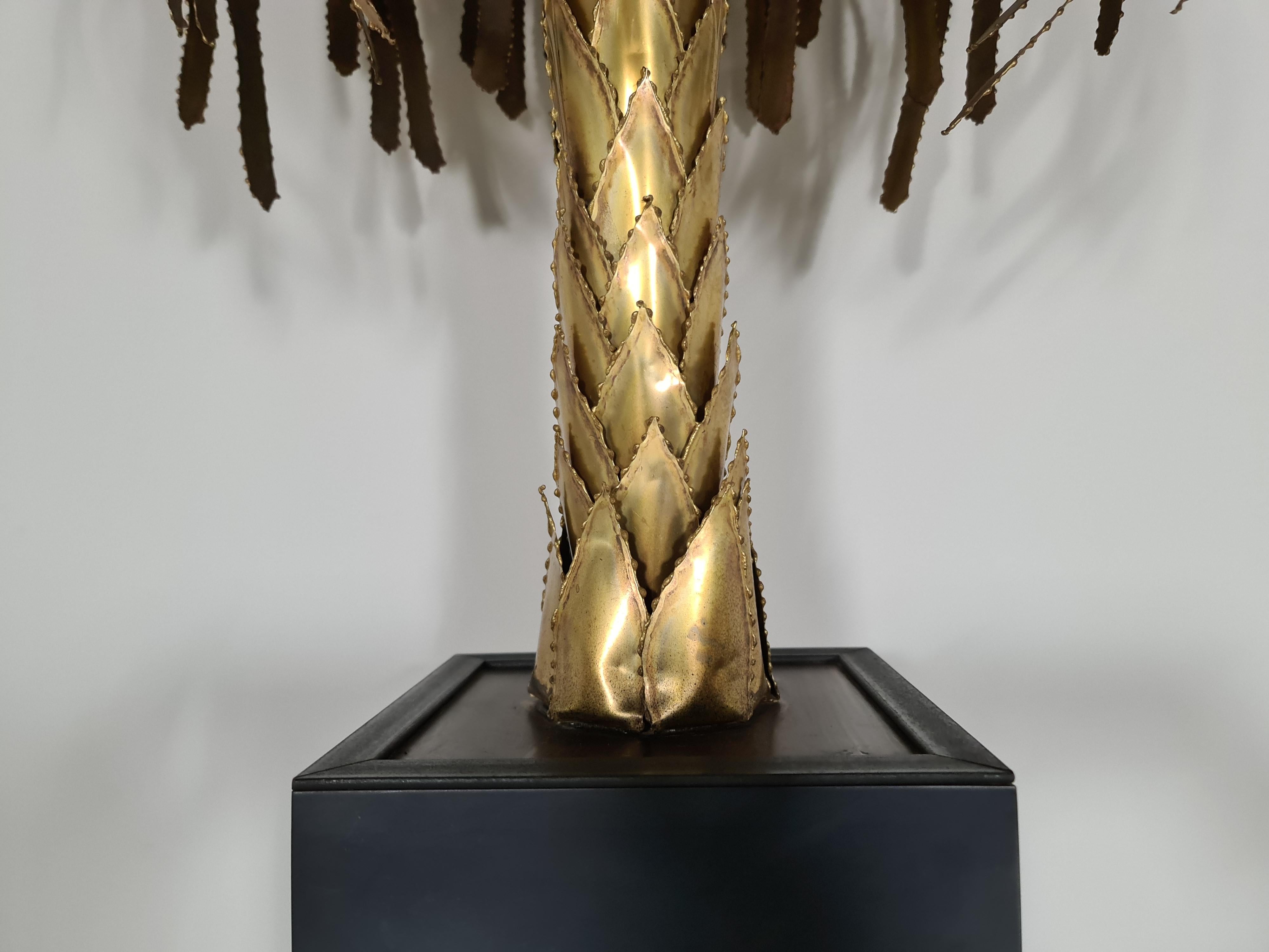 Mid-20th Century Maison Jansen Brass Palm Tree Lamp, 1960s