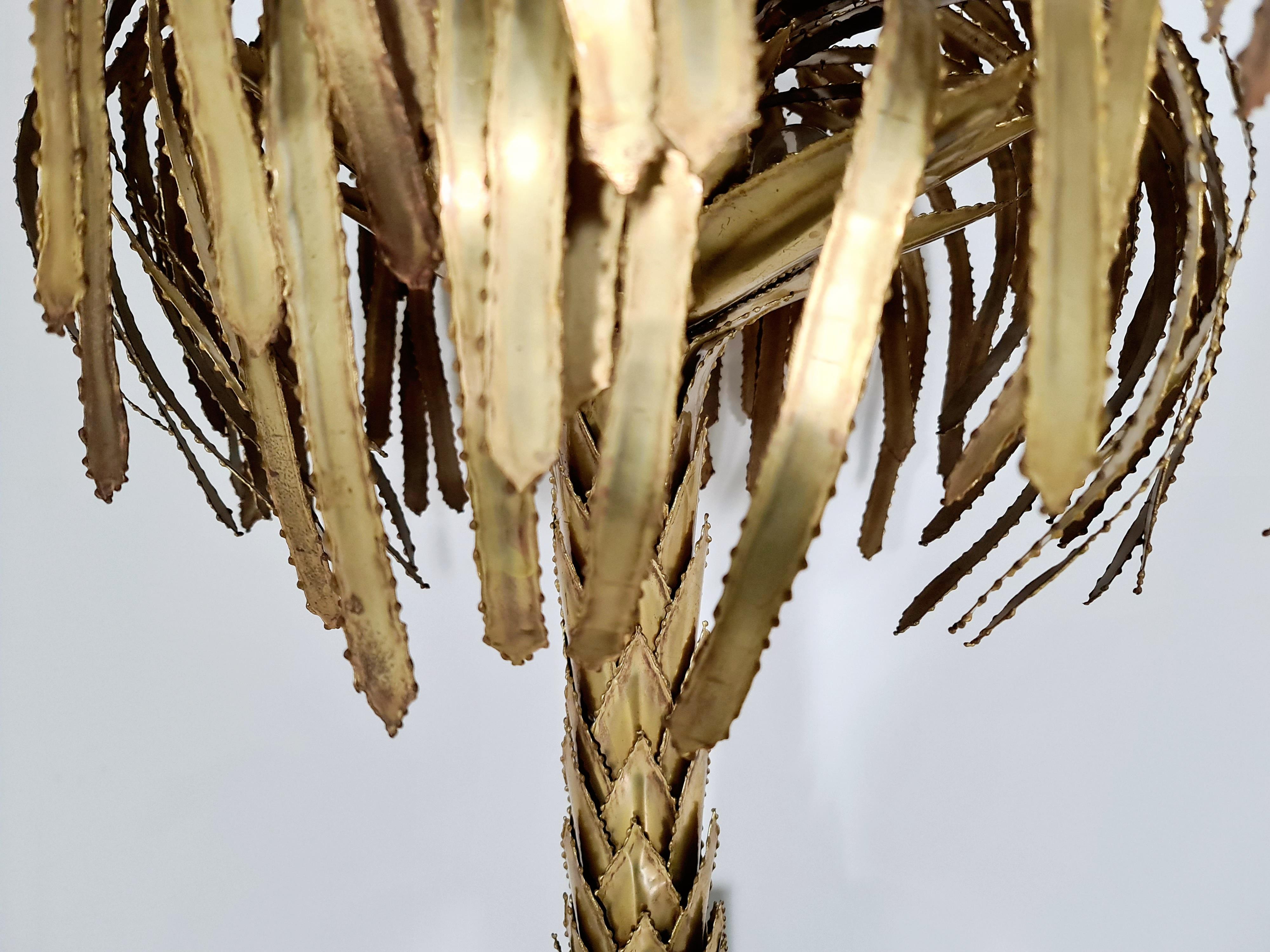 Maison Jansen Brass Palm Tree Lamp, 1960s 1