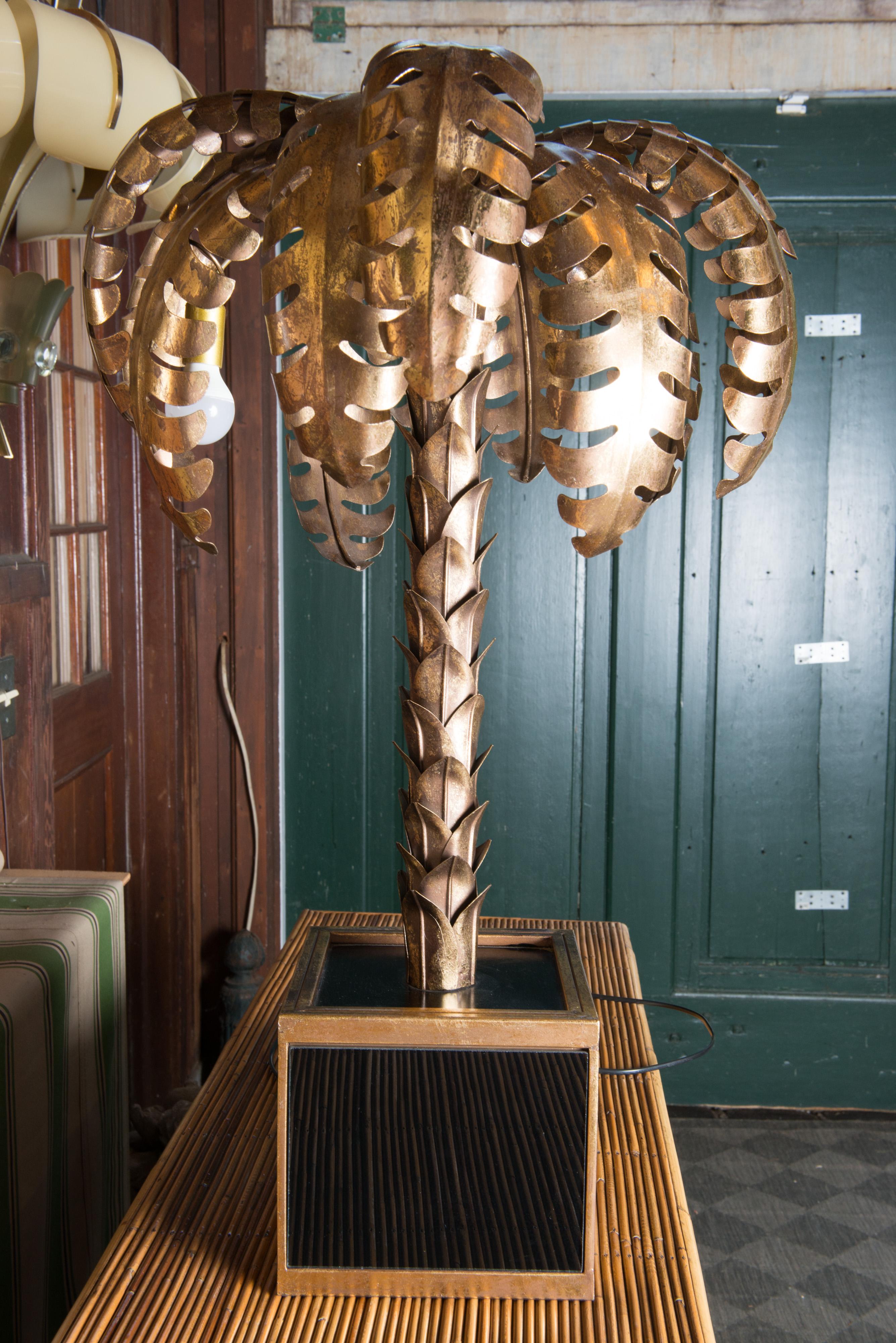 Maison Jansen Brass Palm Tree Table Lamp For Sale 6