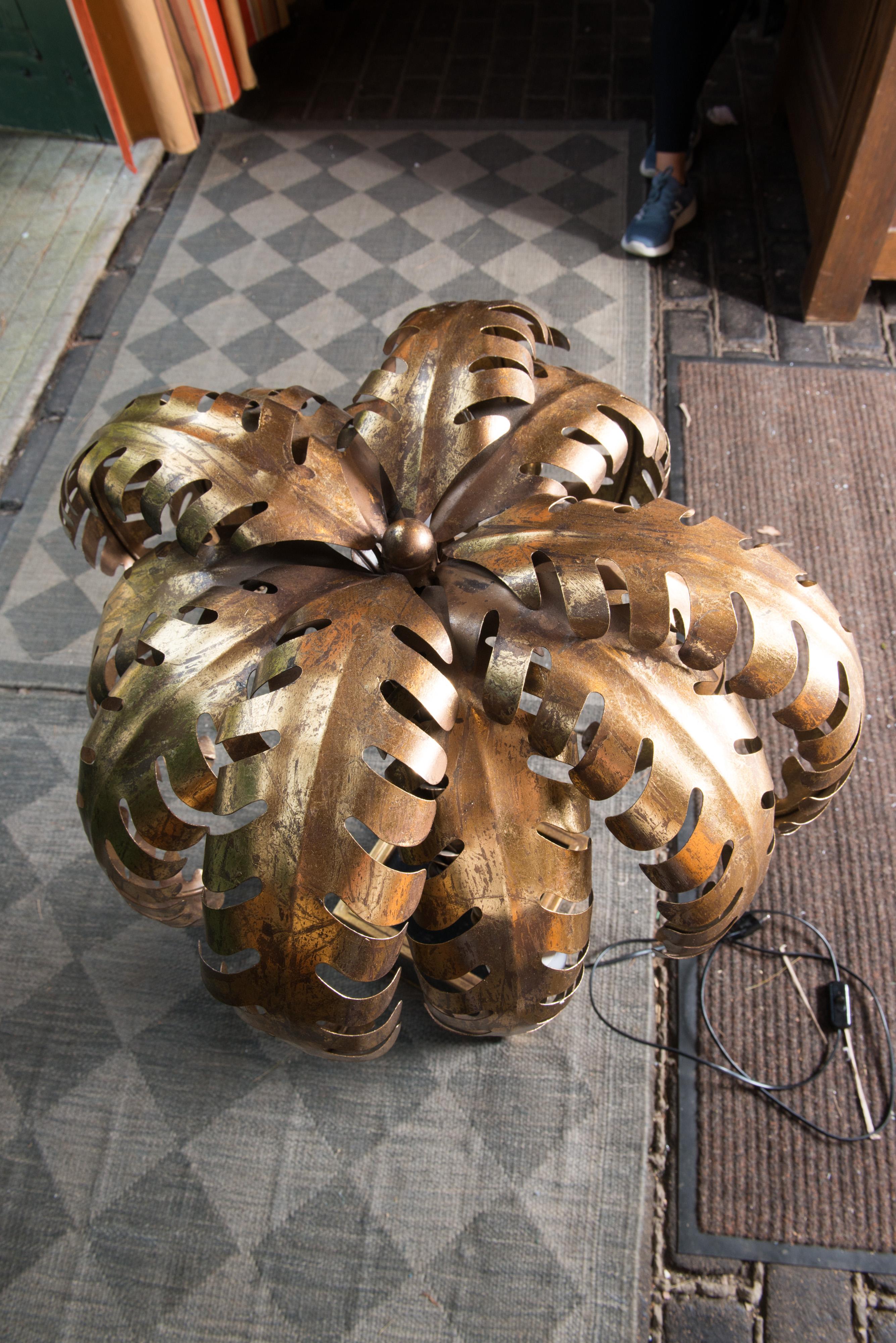 Maison Jansen Brass Palm Tree Table Lamp For Sale 8