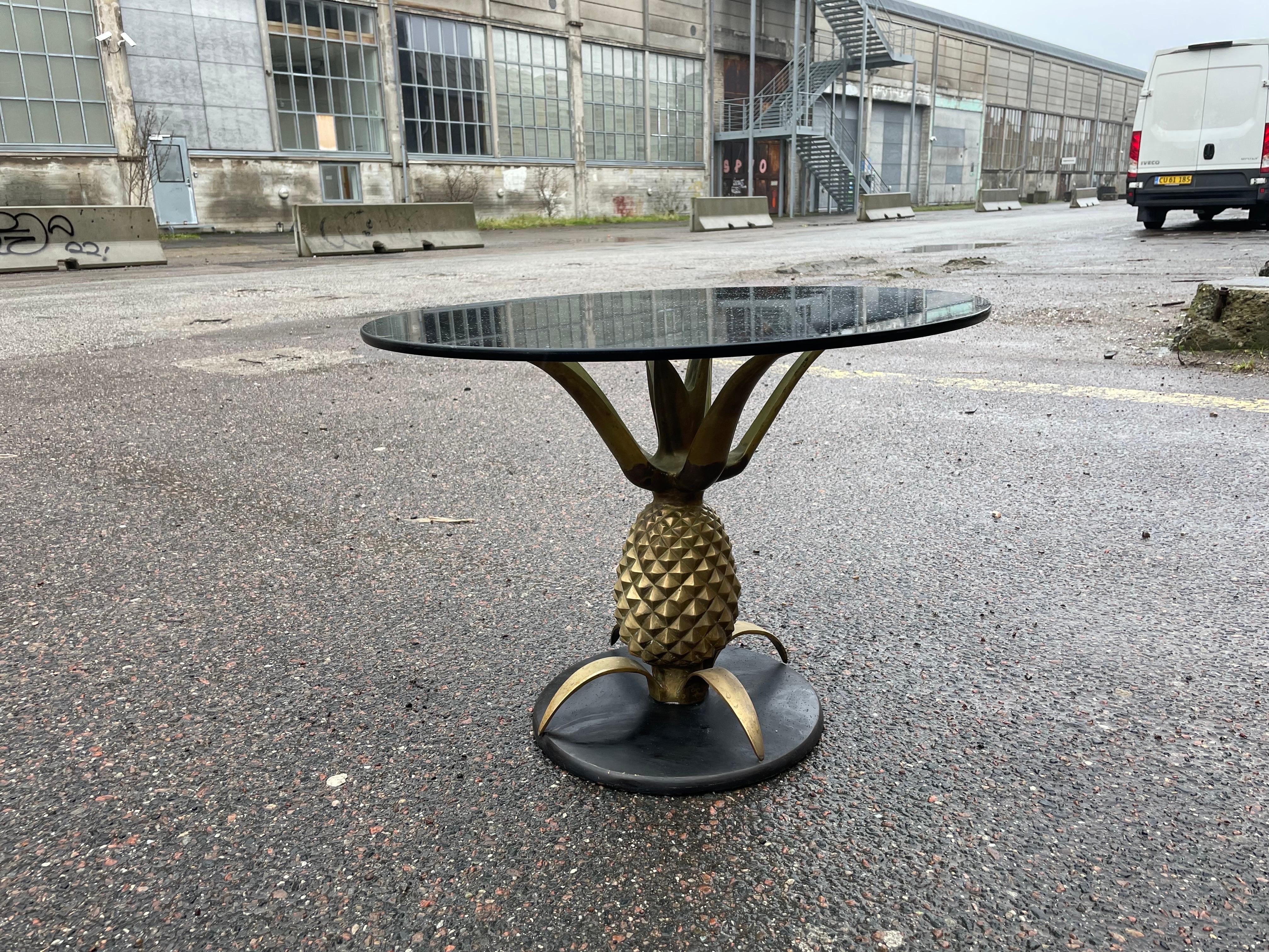 Mid-Century Modern Maison Jansen Brass Pineapple Table 1970´s