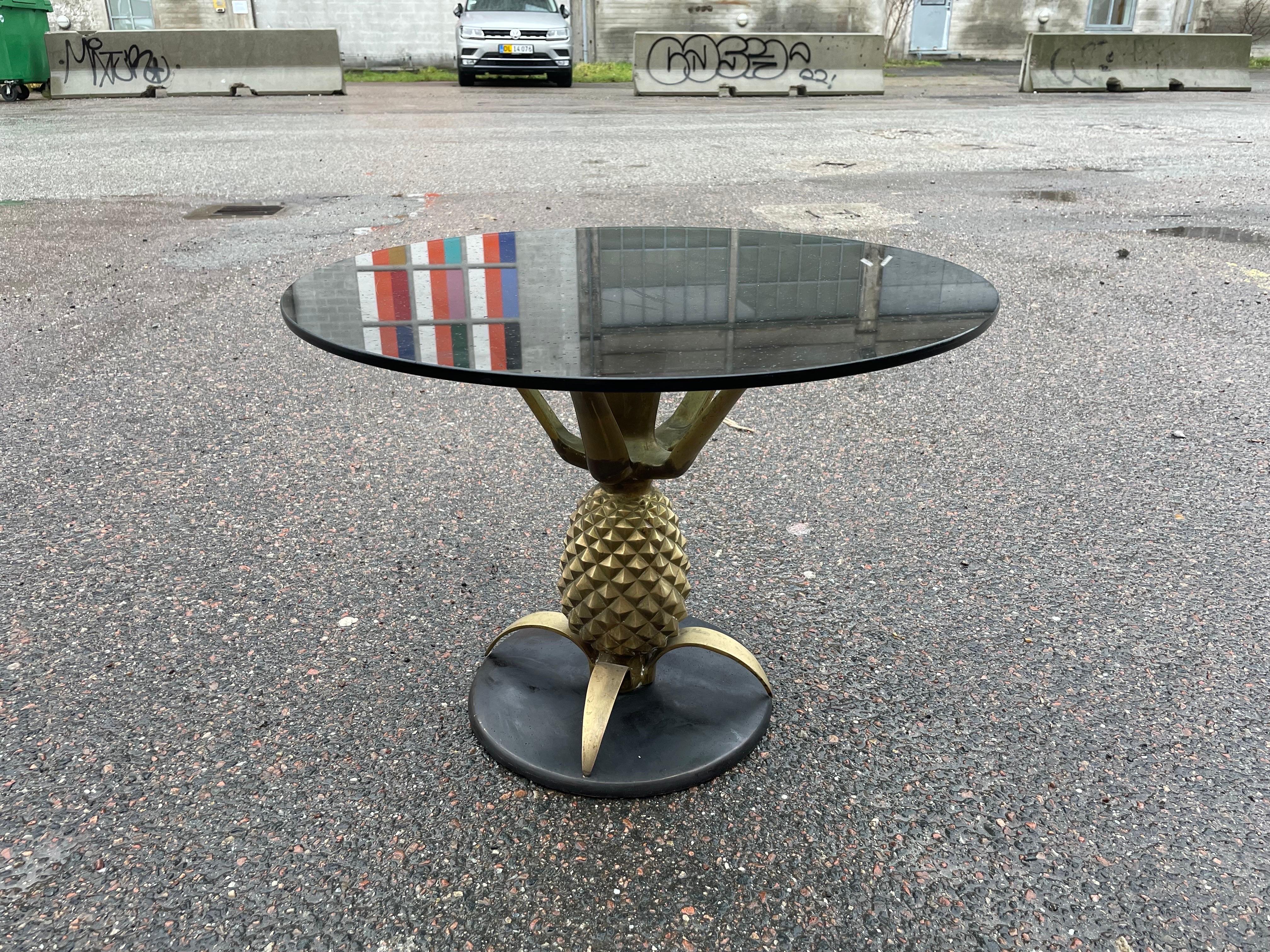 Maison Jansen Brass Pineapple Table 1970´s In Good Condition In Copenhagen, DK