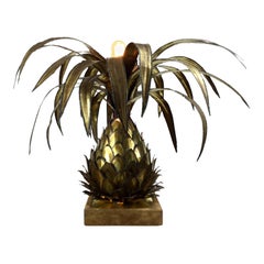 Lampe de table ananas en laiton Maison Jansen:: années 1960