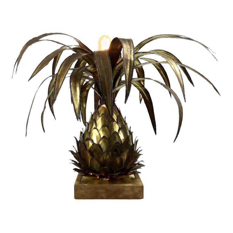 Maison Jansen Brass Pineapple Table Lamp, 1960s For Sale