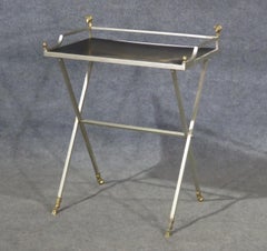 Maison Jansen Brass Rams Head and Steel Dessert Serving Table