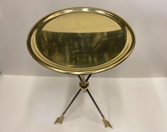 Maison Jansen Brass and Steel Arrow Motife Side End Table