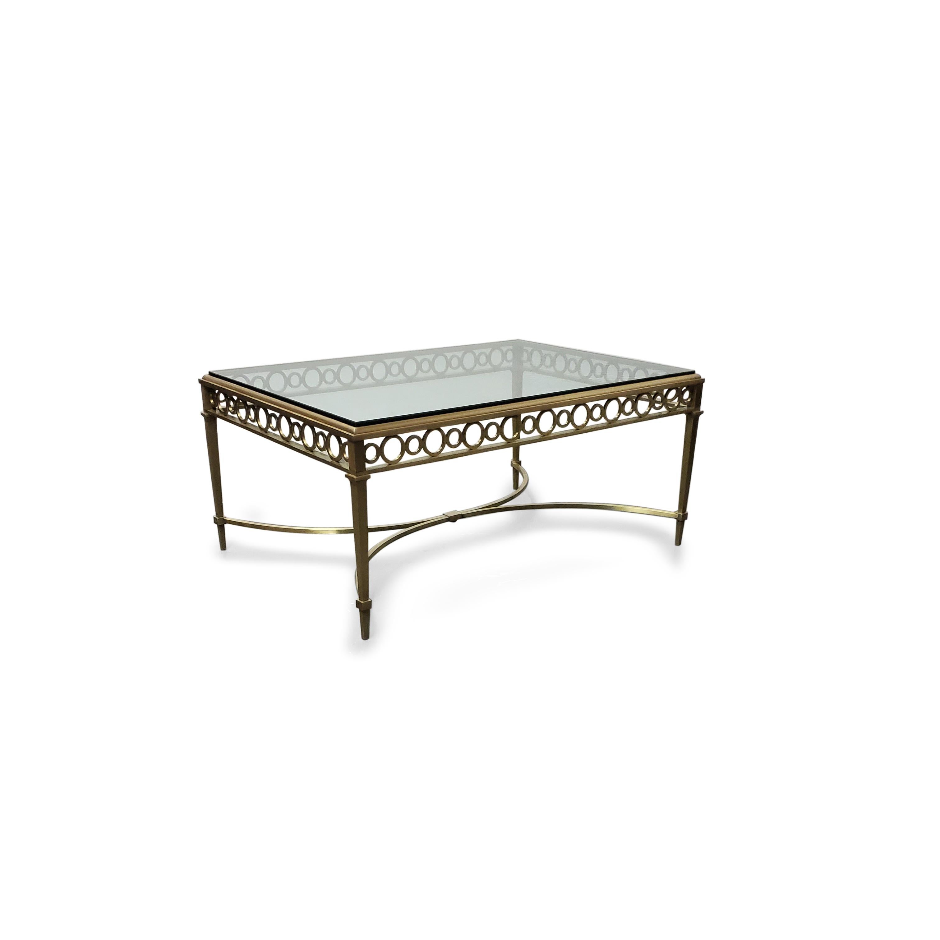 Maison Jansen Bronze and Glass Coffee Table For Sale 4