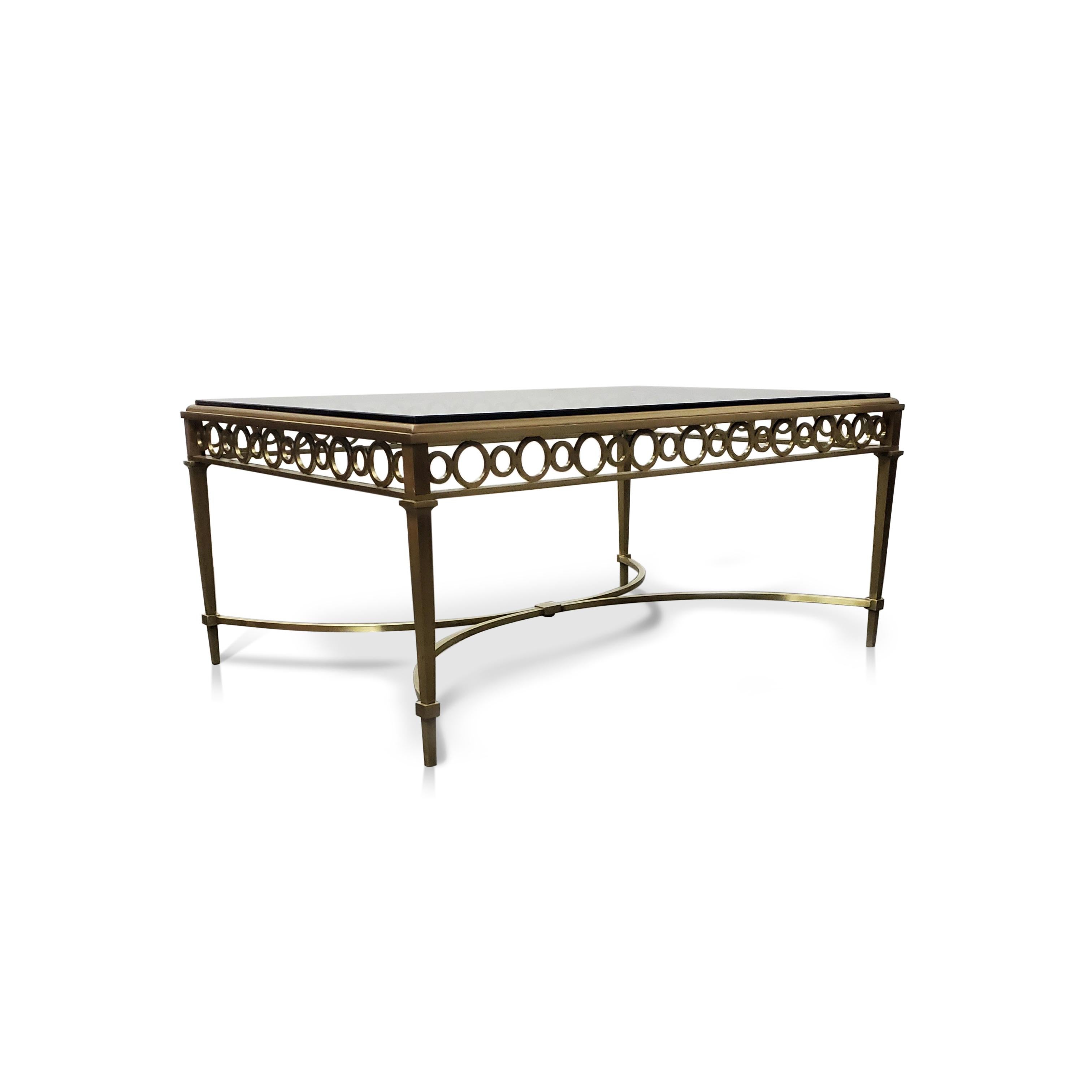 Maison Jansen Bronze and Glass Coffee Table For Sale 2