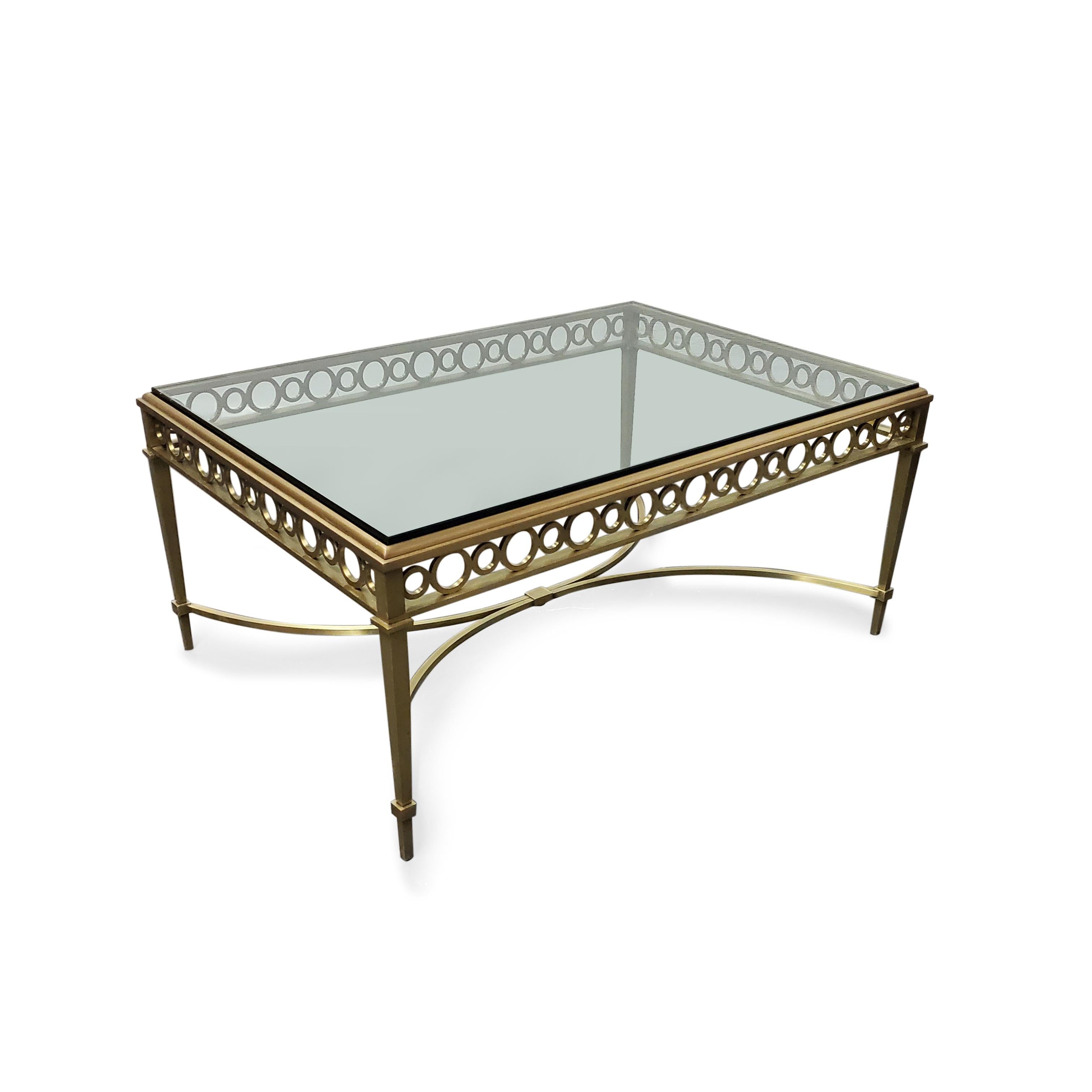 Maison Jansen Bronze and Glass Coffee Table For Sale 3