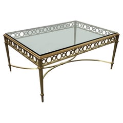 Vintage Maison Jansen Bronze and Glass Coffee Table