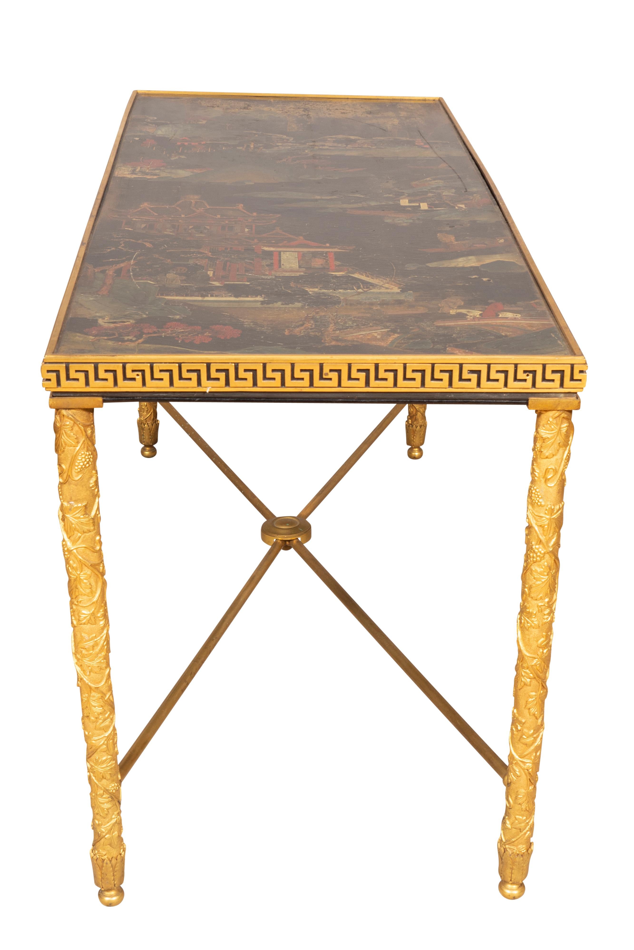 Mid-20th Century Maison Jansen Bronze and Lacquer Coffee Table
