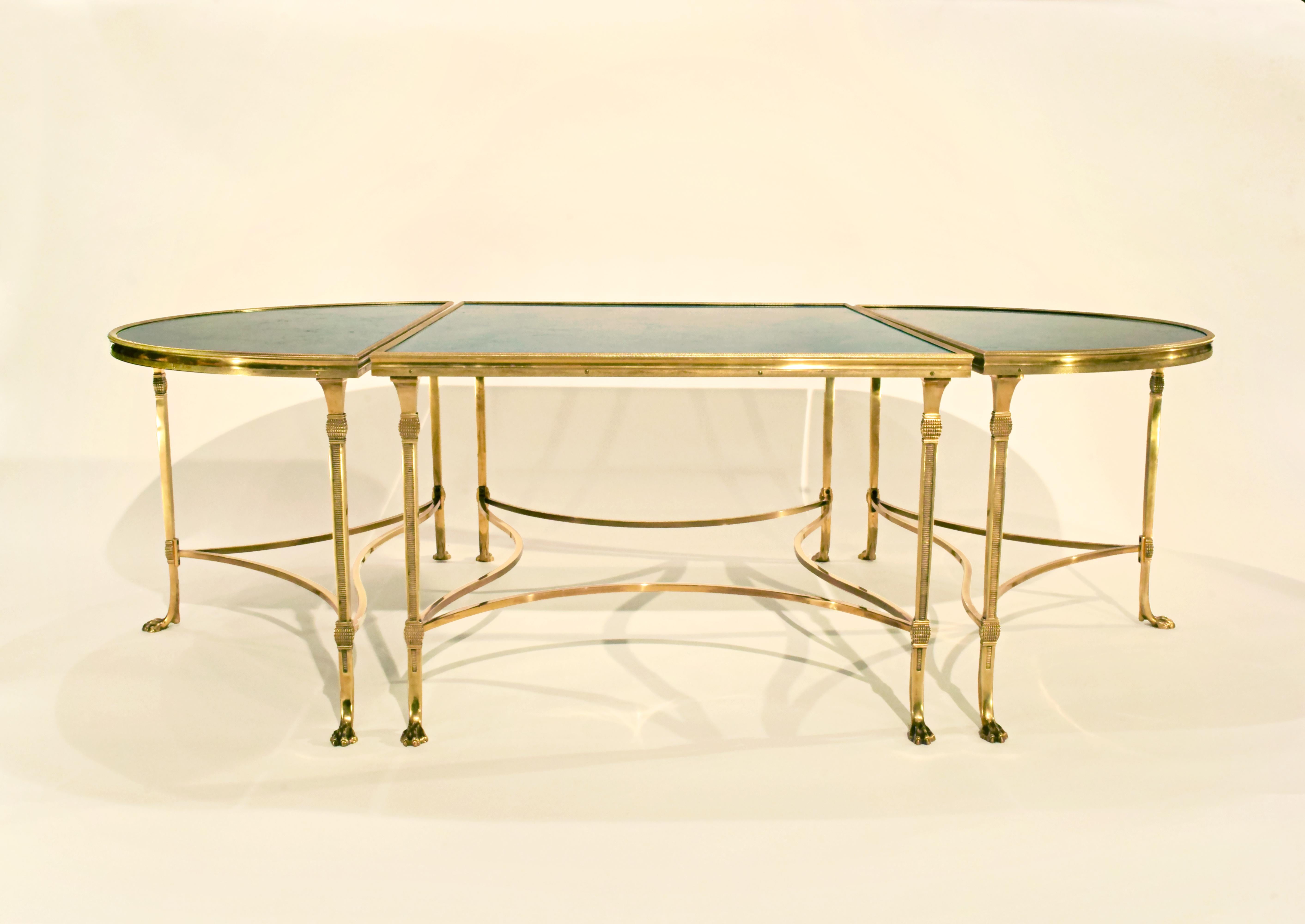 Maison Jansen Bronze and Marble Tripartite Cocktail Table 2